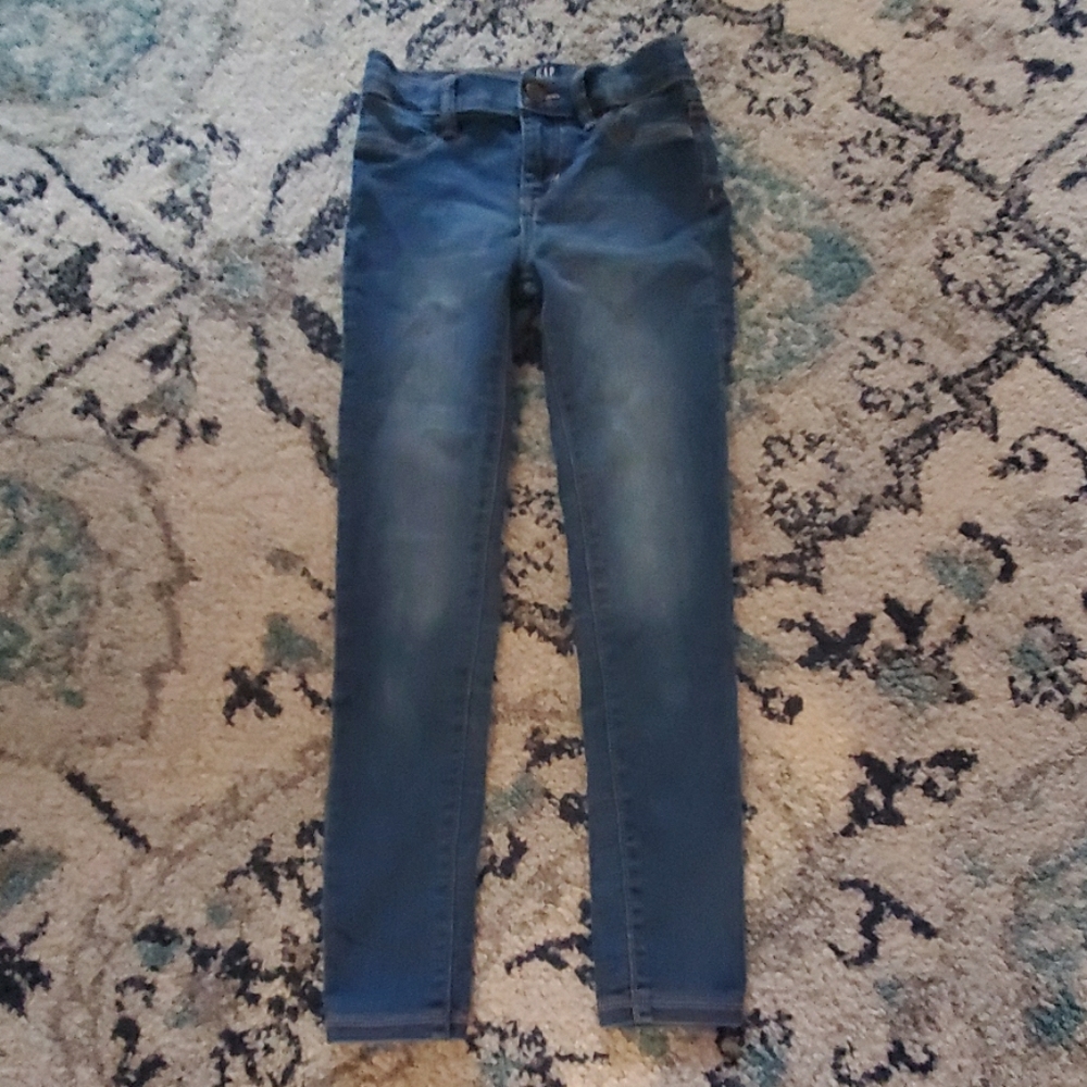 Blue children denim jeggings size 8.